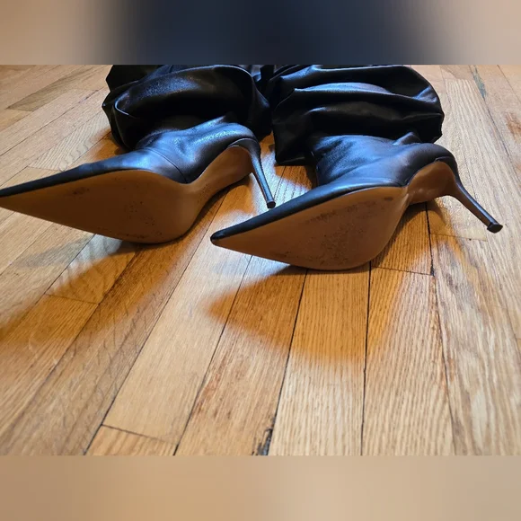ALEXANDRE VAUTHIER Black Draped Thigh-High Boots Sz 41 (US 10/11) - Picture 14 of 16